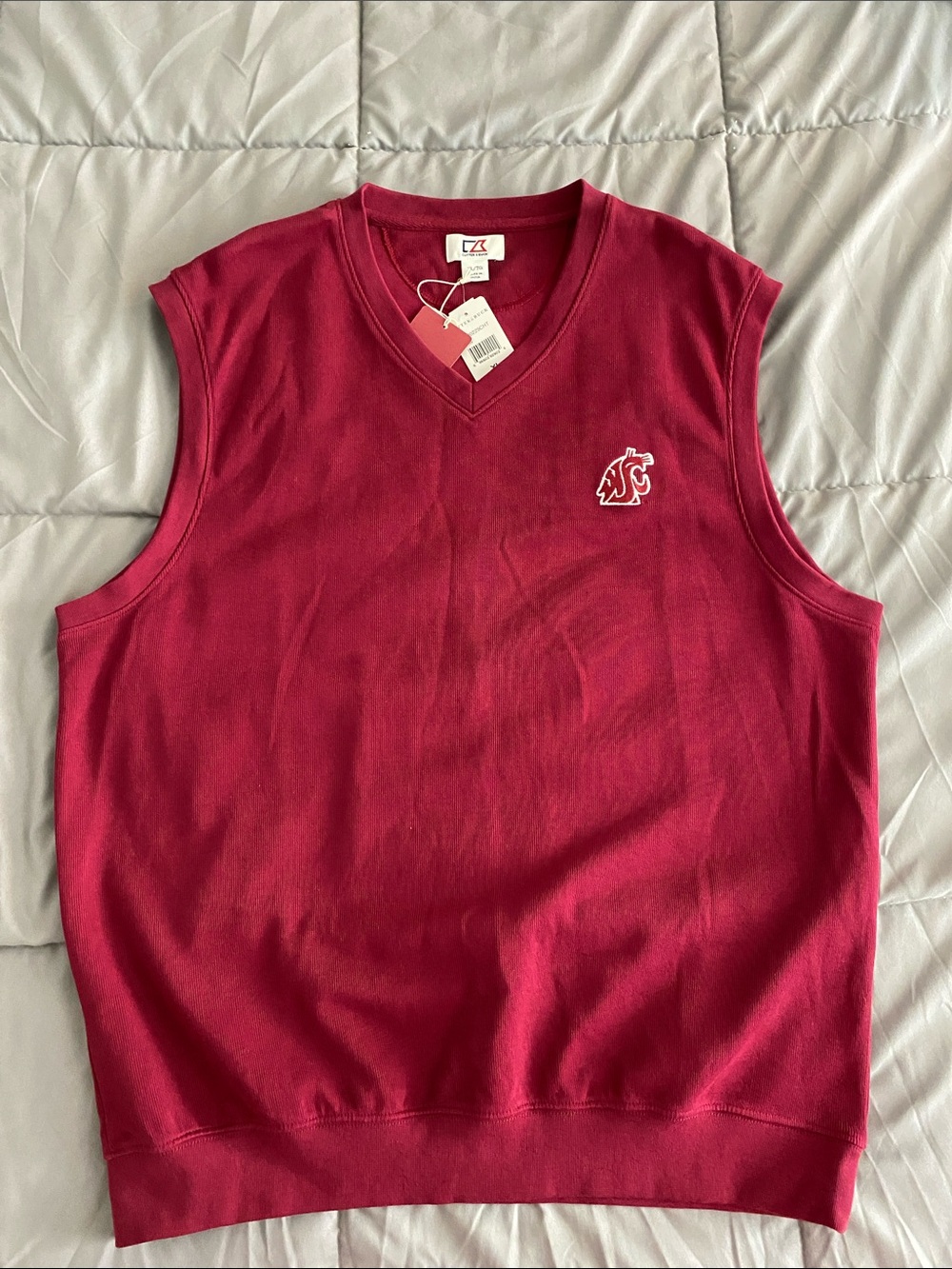 Washington State University Cutter & Buck Douglas V-neck Sweater Vest - size XL